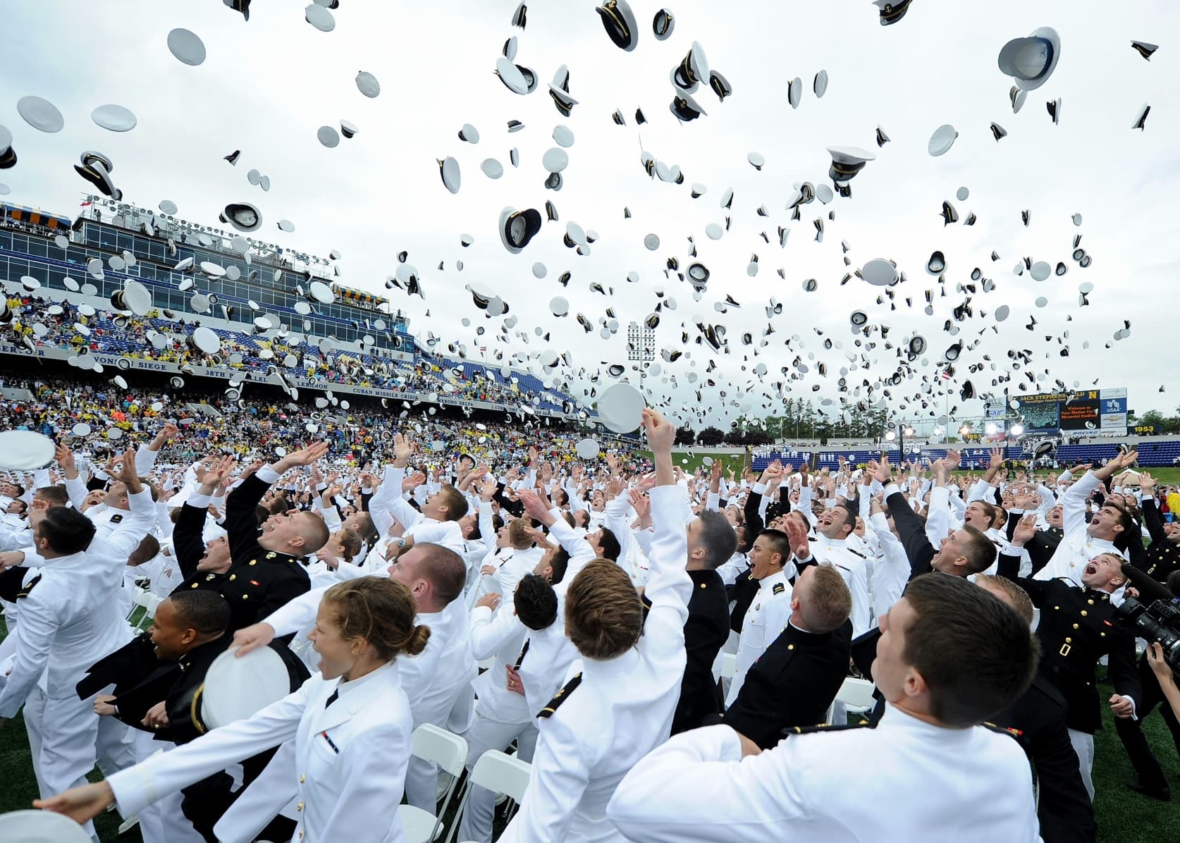 Graduates celebrating at commencement